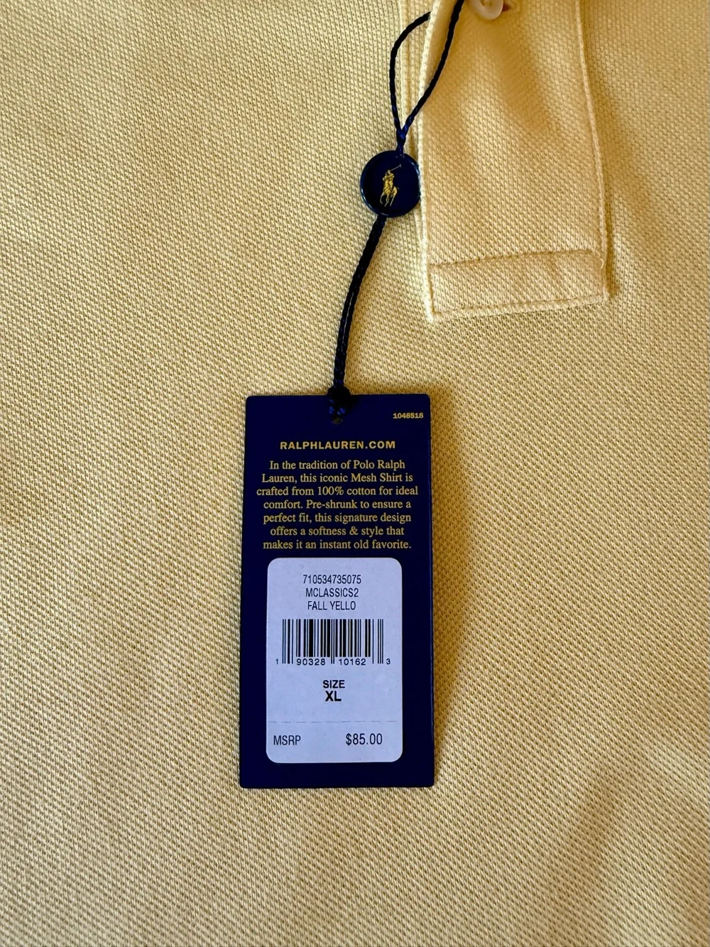 Polo Ralph Lauren Men’s Classic Iconic Mesh Shirt | Size XL | Fall Yellow